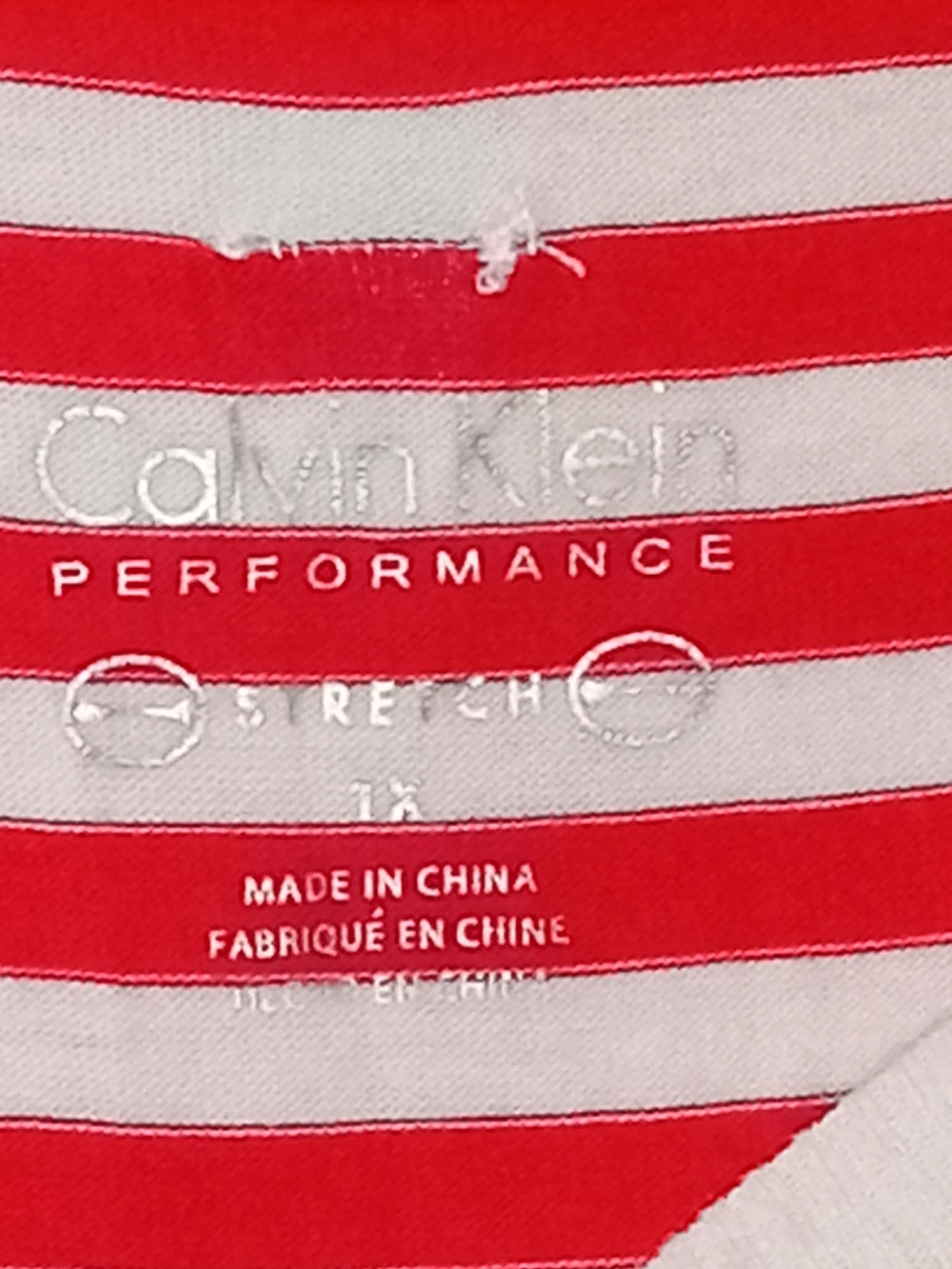 Calvin Klein Performance Red White Striped Soft Dress Nightshirt Cold Shoulder - Picture 5 of 7